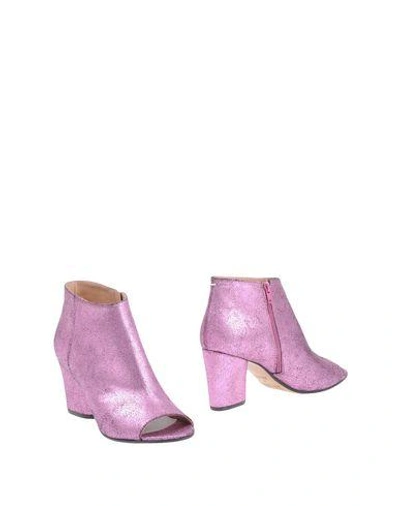 Shop Maison Margiela Ankle Boots In Light Purple