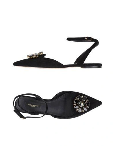 Shop Dolce & Gabbana Woman Ballet Flats Black Size 6.5 Goat Skin