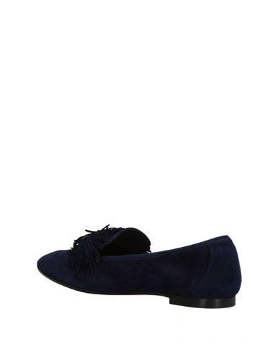 Shop Aquazzura Woman Loafers Midnight Blue Size 5 Soft Leather
