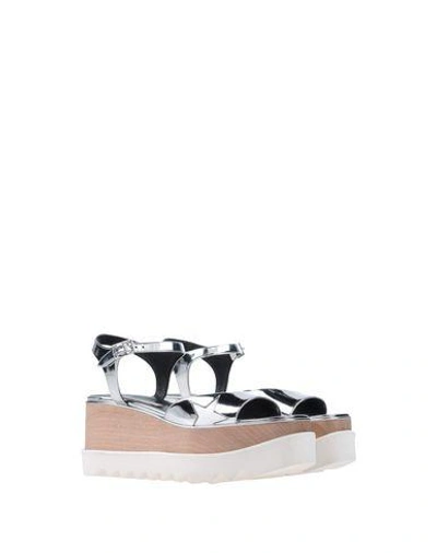 Shop Stella Mccartney Woman Sandals Silver Size 9.5 Textile Fibers