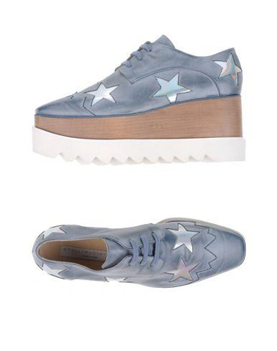 Shop Stella Mccartney Lace-up Shoes In Slate Blue