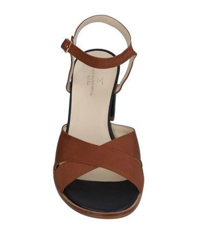 Shop Versace Sandals In Brown