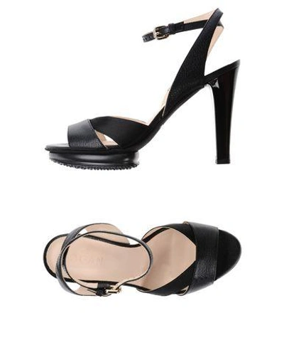 Shop Hogan Sandals In Black