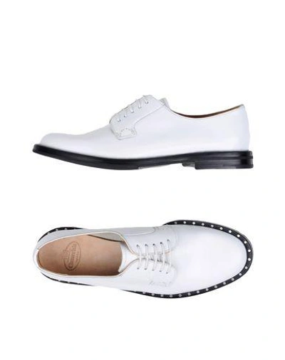 Church's Woman Lace-up Shoes White Size 8 Calfskin In White