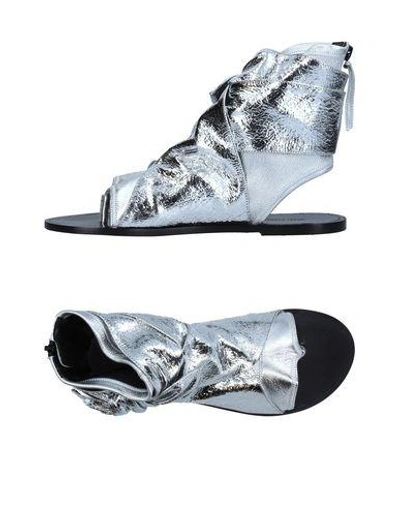 Shop Isabel Marant Toe Strap Sandals In Silver