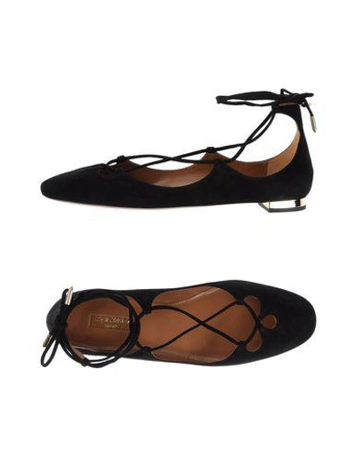 Shop Aquazzura Ballet Flats In Black