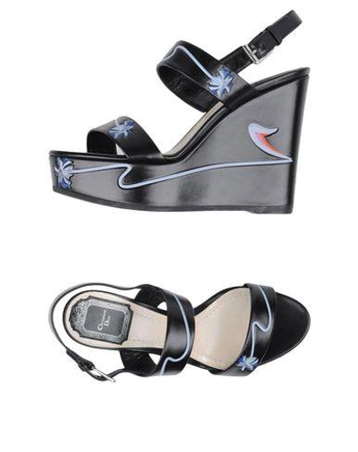 Shop Dior Sandals In Black