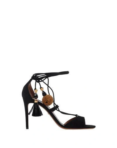 Shop Dolce & Gabbana Woman Sandals Black Size 6.5 Goat Skin, Viscose