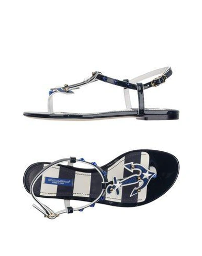 Shop Dolce & Gabbana Toe Strap Sandals In Blue