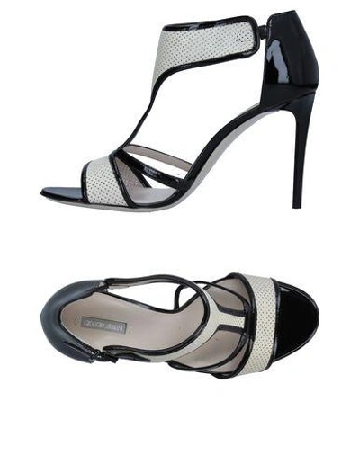 Shop Giorgio Armani Sandals In Black