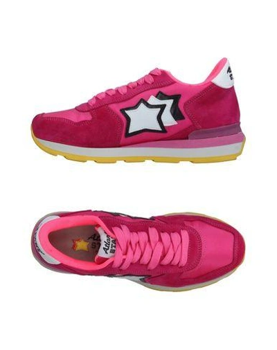 Shop Atlantic Stars Woman Sneakers Fuchsia Size 6 Soft Leather, Textile Fibers In Pink