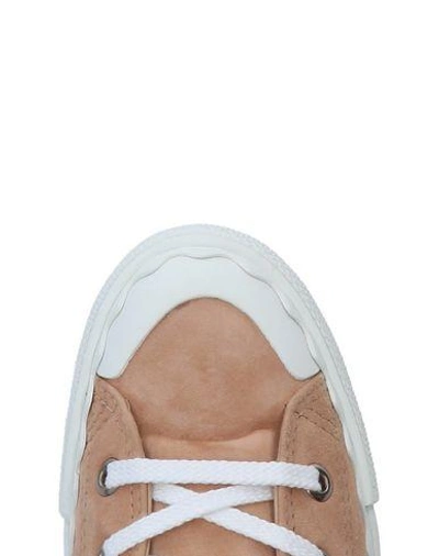 Shop Chloé Woman Sneakers Sand Size 6 Soft Leather In Beige