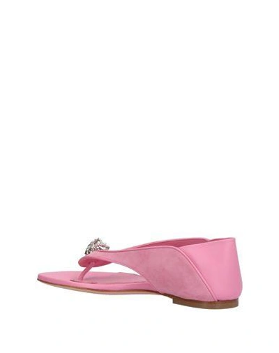 Shop Alexander Mcqueen Woman Thong Sandal Pink Size 5 Leather