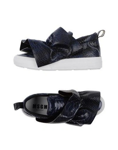 Shop Msgm Sneakers In Dark Blue