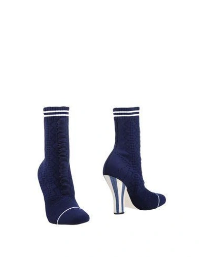 Shop Fendi Ankle Boots In Dark Blue
