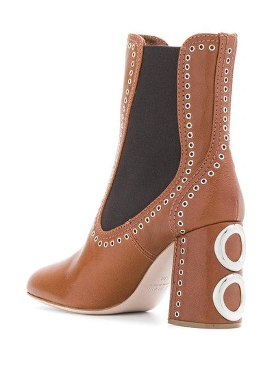 Shop Miu Miu Eyelet-embellished Ankle Boots In F0005