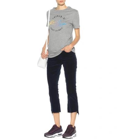 Shop Mother Insider Crop Step Fray Jeans In Blue