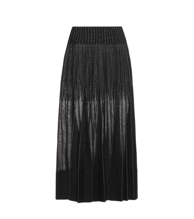 Shop Alexander Mcqueen Pleated Midi Skirt In Black