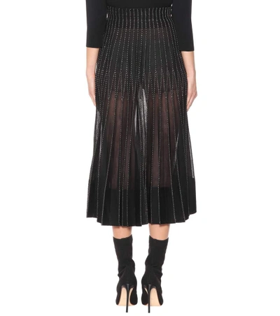 Shop Alexander Mcqueen Pleated Midi Skirt In Black