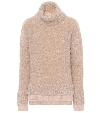 Shop Agnona Mohair-blend Sweater In Beige