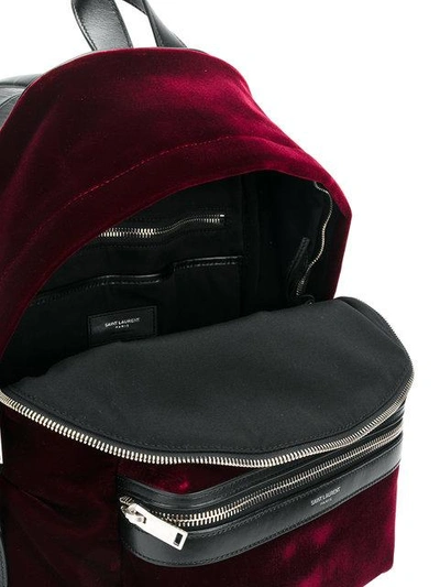 Shop Saint Laurent Zipped Pocket Backpack In Red