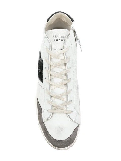 Shop Leather Crown Casual Hi-top Sneakers