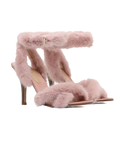 Shop Valentino Fur Sandals