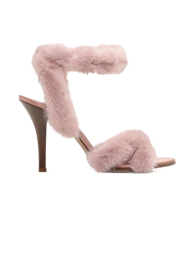 Shop Valentino Fur Sandals