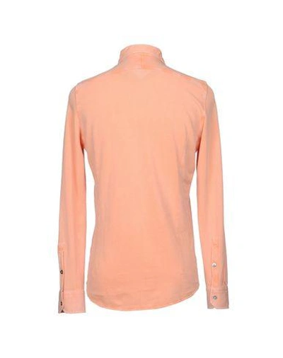 Shop Drumohr Solid Color Shirt In Salmon Pink