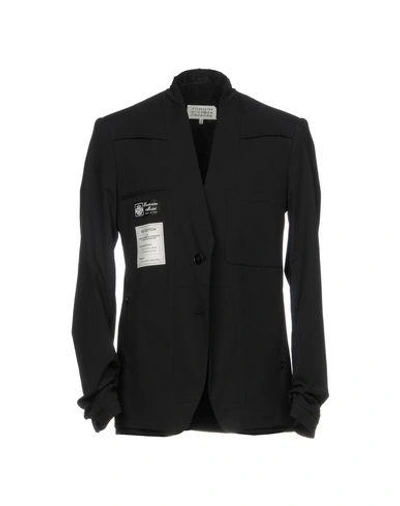 Shop Maison Margiela Man Suit Jacket Black Size 38 Cotton, Elastane