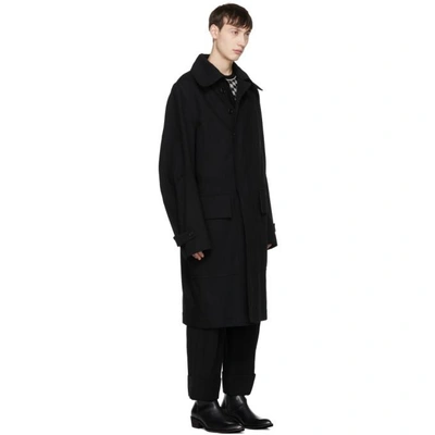 Shop Ann Demeulemeester Black Fundamental Coat