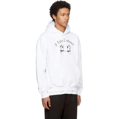 Shop Richardson White Chained Hands Hoodie In White Black