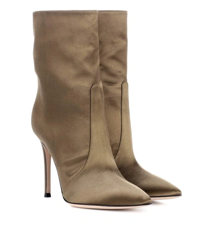 Shop Gianvito Rossi Exclusive To Mytheresa.com - Melanie Satin Ankle Boots In Green