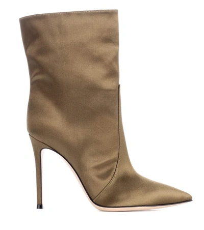 Shop Gianvito Rossi Exclusive To Mytheresa.com - Melanie Satin Ankle Boots In Green