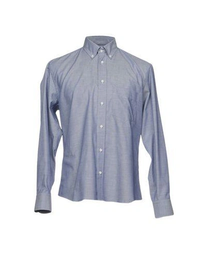 Shop Umit Benan Patterned Shirt In Dark Blue