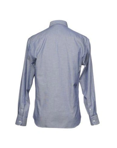 Shop Umit Benan Patterned Shirt In Dark Blue