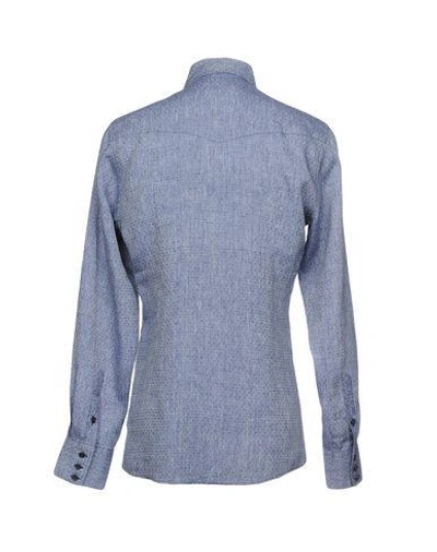 Shop Dolce & Gabbana Man Shirt Slate Blue Size 16 Linen