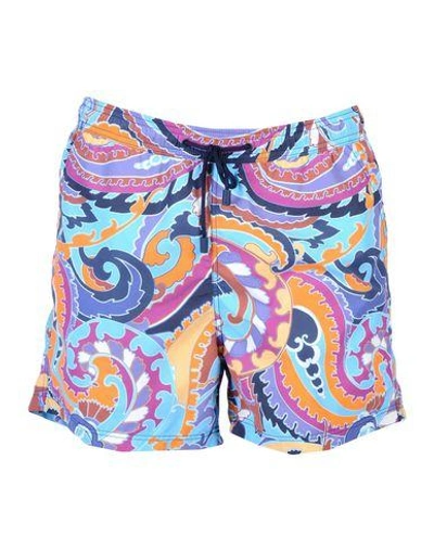 Shop Etro Swim Shorts In Azure