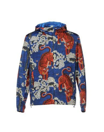 Vervreemding Ijdelheid goedkoop Gucci Bengal Print Hooded Jacket In Blue | ModeSens