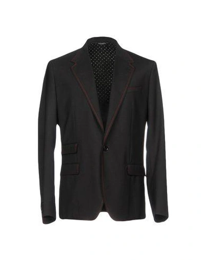 Shop Dolce & Gabbana Man Blazer Steel Grey Size 38 Virgin Wool, Elastane