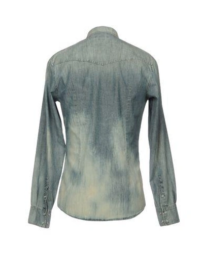 Shop Dolce & Gabbana Man Denim Shirt Blue Size 16 ½ Cotton