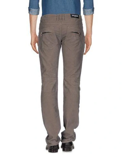 Shop Balmain Casual Pants In Grey