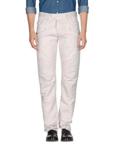 Shop Balmain Casual Pants In Light Grey