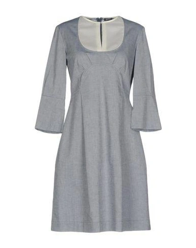 Shop Jil Sander Short Dress In Slate Blue