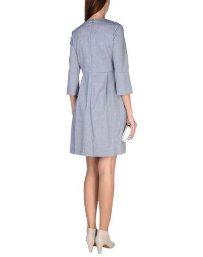 Shop Jil Sander Short Dress In Slate Blue