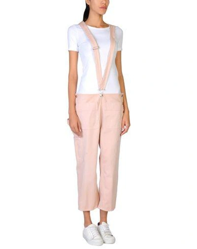 Shop Mm6 Maison Margiela Overalls In Pale Pink