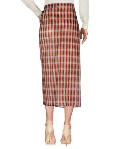 Shop Miu Miu 3/4 Length Skirts In Maroon