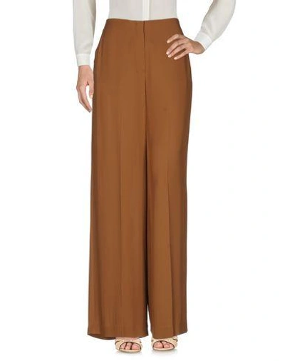 Shop Theory Woman Pants Brown Size 12 Silk