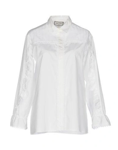 Shop Paul & Joe Solid Color Shirts & Blouses In White