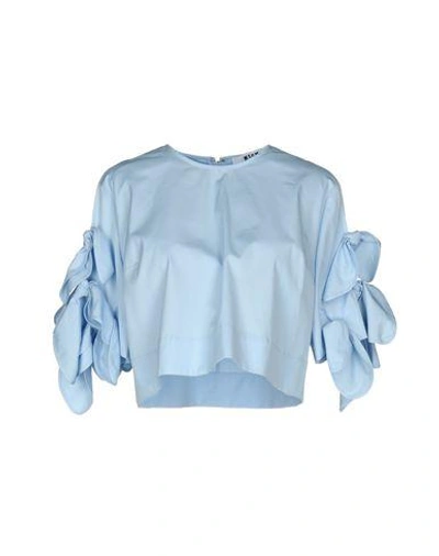 Shop Msgm Blouse In Sky Blue